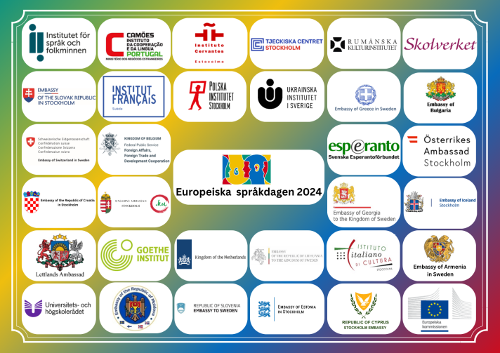Logos of all participating organisations against the colors of EDL
