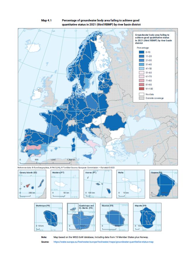 Karta över ytvattenkvaliteten i EU