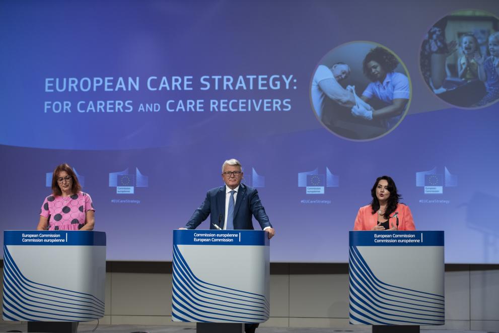Read-out of the College meeting by Dubravka Šuica, Vice-President of the European Commission, Nicolas Schmit, European Commissioner, and Helena Dalli, European Commissioner, on the European Care Strategy