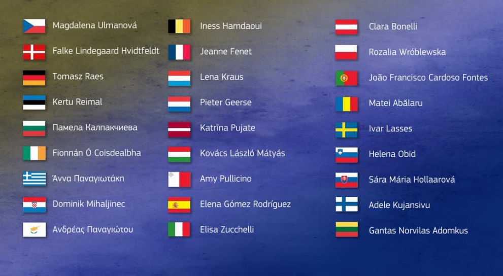 Names of all Juvenes Translatores winners 2024 next to their national flags